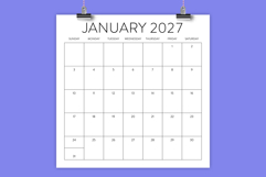 2027 Square Calendar Template Product Image 1