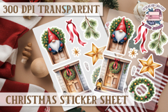 Christmas Sticker Sheet Watercolor Winter Holiday PNG Product Image 1