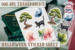 Halloween sticker sheet Creepy Scrapbook PNG Funny Skulls Product Image 1