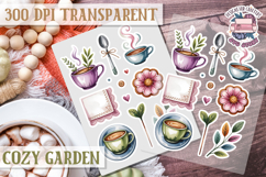 Cozy Garden sticker sheet Flowers Botanical PNG Cute Product Image 1