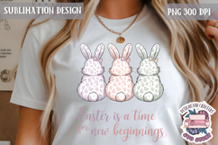 Cute Bunnies Spring Sublimation Design PNG Easter Hoop bunny Product Image 1