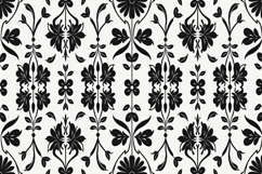 Black White Floral Pattern Background Product Image 1