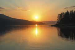Sunset Over Lake Background Product Image 1