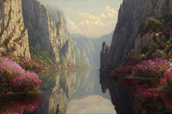 Mountain With Lake Scerne Background Product Image 1