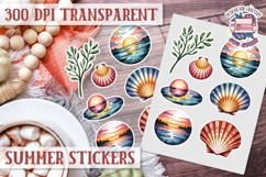 Summer Vibes sticker sheet Beach Scrapbook PNG Flowers Product Image 1