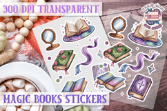 Magic Books sticker sheet Rainbow Love Read PNG Book Lovers Product Image 1