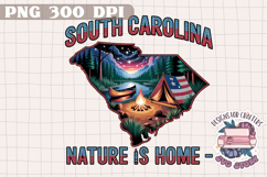 USA STATE America Summer Camping PNG Watercolor Design Sign Product Image 1