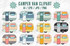 Retro Camper Van Vector Illustration Product Image 1