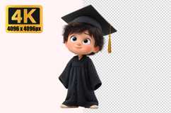 Boy Wearing a Black Graduation Cap Transparent PNG Product Image 1