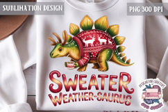 Christmas Dinosaur Funny Quote Sublimation design Tshirt Product Image 1