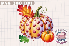 Autumn Pumpkin Sublimation design Fall Decorative Color PNG Product Image 1