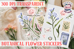 Flowers sticker sheet Spring Botanical Summer Scrapbook PNG Product Image 1