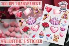 Love sticker Sheet Valentine Day Lovers Funny Heart PNG Product Image 1