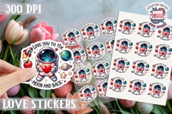 Love sticker Sheet Valentine Day Sign Lettering PNG 14 feb Product Image 1