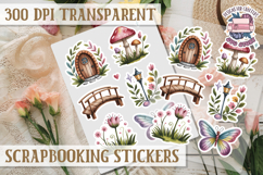 Scrapbooking sticker sheet Cute Funny PNG Watercolor School Product Image 1