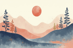 Misty Mountain Landscape Background Product Image 1