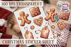 Christmas Sticker Sheet Watercolor Winter Holiday PNG Product Image 1