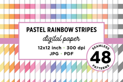 Rainbow Pastel Seamless Stripes Patterns Product Image 1