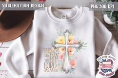Easter Bible Quote Sublimation Design PNG Jesus Cross Product Image 1