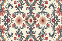 Floral Damask Pattern Background Product Image 1