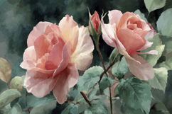 Watercolor Floral Leaves Background Product Image 1