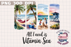Summer Beach Brushstrokes PNG Sublimation Seaside Coastal Product Image 1