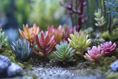 Artificial Succulent Plants Background Wallpaper Product Image 1