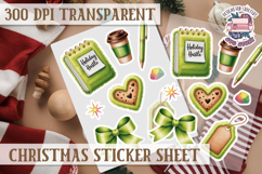 Christmas Watercolor Sticker Sheet Winter Cute Holiday PNG Product Image 1