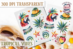 Tropical Vibes sticker sheet Flowers Hawaii PNG Floral Product Image 1