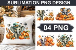 Halloween Elephant - Pillow Sublimation PNG Design Product Image 1