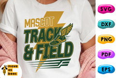 Track And Field Mascot Svg, Png, Yellow Gold - Green Product Image 1