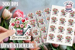 Love sticker Sheet Valentine Day Sign Lettering PNG 14 feb Product Image 1