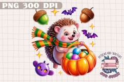 Cute Halloween Animal Autumn Sublimation design Fall KIds Product Image 1