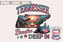 USA STATE America Summer Camping PNG Watercolor Design Sign Product Image 1