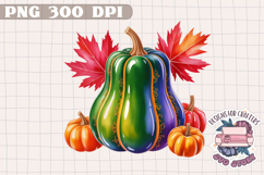Autumn Pumpkin Sublimation design Fall Decorative Color PNG Product Image 1
