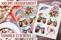 Summer sticker sheet Beach Scrapbook PNG Flowers Vibe Product Image 1