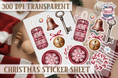 Christmas Watercolor Sticker Sheet Winter Cute Holiday PNG Product Image 1