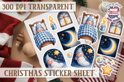 Christmas Sticker Sheet Watercolor Winter Holiday PNG Product Image 1