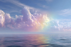 Rainbow Over the Ocean Background Wallpaper Product Image 1