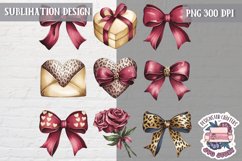 St Valentine’s Coquette Bow PNG Holidays Funny Watercolor Product Image 1