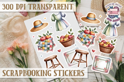 Scrapbooking sticker sheet Cute Funny PNG Watercolor School Product Image 1