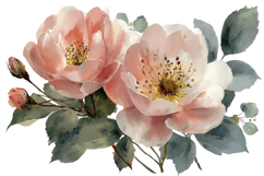 Watercolor Floral Leaves Background Product Image 1