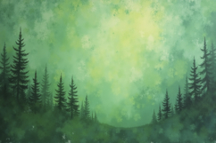 Misty Green Forest Background Wallpaper Product Image 1