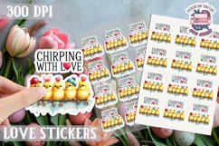 Love sticker Sheet Valentine Day Cute Animals Quote PNG Product Image 1