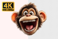 Cheerful Monkey Character Transparent PNG Product Image 1