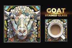 Goat Stained Glass Square Coaster Product Image 1