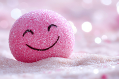 Pink Smile Ball Background Wallpaper Product Image 1