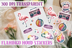 Flamingo Mood sticker sheet Pink Love Bird PNG Glamour Product Image 1
