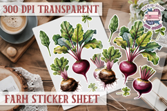 Farm sticker sheet Harvest Scrapbook PNG Vegetables Cozy Product Image 1