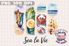 Summer Beach Brushstrokes PNG Sublimation Seaside Coastal Product Image 1